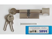 Vložka SAVE R s knoflíkem 35+30 3 klíče nikl sat